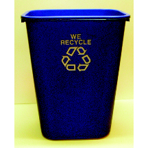 CAN TRASH PLASTIC 10GAL BLACK - Trash Cans: Plastic